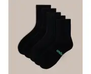 Womens 5 Pack Sports Mid Crew Socks - Underworks - Black