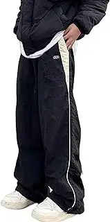 [POOPMOOM] Unisex Y2k Baggy Sweatpants Men ParachuteTrack Pants Vintage Joggers Hip Hop Oversized Sweatpants for Men