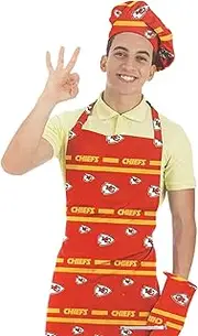 NORTHWEST The Company Official NFL 3-Piece Apron, Oven Mitt and Chef Hat Set, One Size, Team Colors, Levels