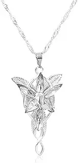 [GAUEIOUR] Arwen Evenstar Pendant Necklace Lord of The Ring With Cubic Zirconia - Elvish Jewelry for Women, Alloy (Silver), 0, Cubic Zirconia, No Gemstone