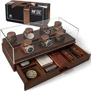 [Holme & Hadfield] Watch Display Case For Men – Premium Mens Watch Case – Watch Holder For Men to Display Your Collection – Watch Storage Mens Watch Box And Watch Cases For Men – Walnut