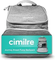 Cimilre Journey Breast Pump Backpack, Stylish & Functional Breast Pump Bag with Plenty of Pockets & Collapsible Compartments, Easily Fits Your Breast Milk, Pump, Accessories & More, 13” H x 12” W