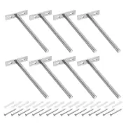 8Pcs 6 Inch Wall Mounting Floating Shelf Bracket Blind Shelf Support, Silver