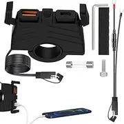Motorcycle Phone Charger - Handlebar USB Adapter - Phone Charger Motorcycle Handlebar | Quick Disconnect & On/Off Control | Port SAE to USB Adapter for Charging Phones On Motorcycles