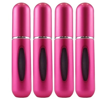 4 x Pink Refillable Perfume Atomiser 5ml Spray Pump Portable Bottles Travel