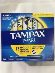 Tampax Pearl 50 Tampons with Plastic Applicator, Regular Absorbency, Unscented