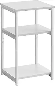 [VASAGLE] Sofa Side Table, 3-Tier End Table, Bedside Table with Steel Frame, for Living Room, Bedroom, Home Office, Industrial Style, Classic White LET273W14