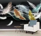 3D Feather Smoke Wallpaper Wall Mural Removable Self-adhesive 373