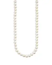 Lagos 18K Yellow Gold & Sterling Silver Luna Cultured Freshwater Pearl Collar Necklace, 18