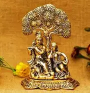 6" Beautiful Metal Radha Krishna Figur Statue Home Decor Christmas Gifts 260 g