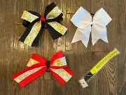 Softball hair bows & headband NEW red black white