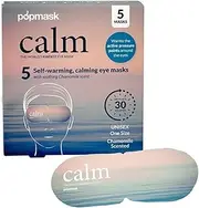 Popmask Calm Self-Heating Eye Masks, Slightly Chamomile Scented, Natural Steam Heat Relief for Migraines, Headaches, Allergies and Dry Eyes, 5 Individually Packaged Eye Masks