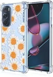 [RRXSYXL] for Moto Edge X30,Moto Edge 30 Pro 5G Phone Case with Clear Floral Pattern,Shockproof Protection Soft TPU Case for Motorola Edge X30,Motorola Edge 30 Pro 5G,Daisy Floral