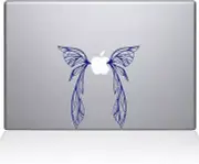 The Decal Guru Fairy Wings Decal Vinyl Sticker - 11" MacBook Air - Dark Blue
