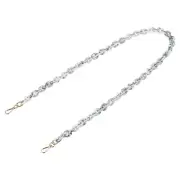 47" Acrylic Chain Purse Strap Replacement Luxury Handbag Strap White/Black