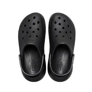 Crocs Classic Crush Clog 男女鞋 全黑色 泡芙 厚底 休閒 洞洞鞋 涼拖鞋 207521001