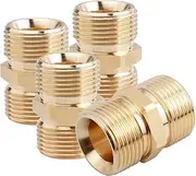 4 Pcs M22-14mm Pressure Washer Hose Connector, Quick Connect Hose Extension Coupler, 5000 PSI Heavy Duty Brass High-Pressure Washer Hose Adapter Fitting