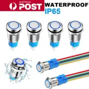 2pcs 16mm 12V Car LED Light Angel Eye Metal Push Button Switch & Socket Wire AU