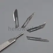 100 Pcs Carbon Steel #10#11#12#15 Surgical Scalpel Blades + #3/#4 Knife Handle