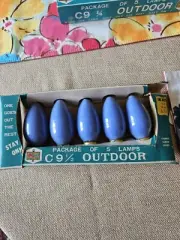 Blue Outdoor Christmas Cool-Lite Bulbs C9 1/2 120V New Vintage K-Mart