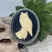Tree Hoot Owl Men Woman Lanyard Cameo Retractable Reel ID Card Badge Holder
