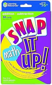 Learning Resources Snap It Up! Math: Addition/Subtraction Card Game, 90 Cards, 2-6 players, Grades 1+, Ages 6+