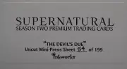 Supernatural Uncut Mini-Press Sheet - Season 2 The Devil's Due 54/199 Inkworks