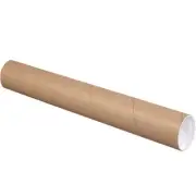 MyBoxSupply 3 x 18" Kraft Shipping & Mailing Tubes With Caps, 24 Per Case