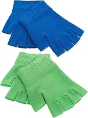 BIUDECO Women Men Warm Fingerless Gloves Moisturizing Gel Gloves Hand Spa Gloves Moisturizing Therapy Gloves 2 Pairs