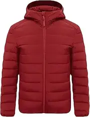 [Generic] Men Puffer Jacket Warm Winter Lightweight Coat Insulated Puffy Coat for Snow Ski Hiking Travel