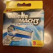 Genuine Gillette Mach3 Turbo Pack 8 Shaving Razor Refill