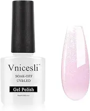 Vnicesli Shimmer Light Purple Gel Nail Polish, Glitter Sheer Light Purple Gel Polish Soak Off Natural Sparkle Transparent Purple Nail Polish Gel Varnish Nail Art Manicure (Shimmer Sheer Light Purple)