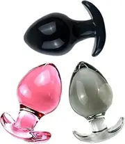 TangoDS 6.6cm Diameter Glass Butt Plug Anal Plug with Base Extra Large Anal Dildos Anal Beads Clear Classic Glass Plug Butt Plug Anus Dilator Sex Toys for Men Women(Clear)