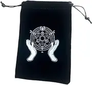 Tarot Bags and Pouches - Flannel Reusable Jewelry Pouch Tarot Deck Holder with Drawstrings - Tarot Card Pouch Storage Bag Portable Bundle Pocket for Kids Adults Tarot Enthusiasts