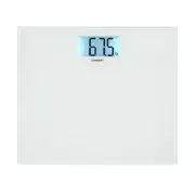 NEW PROPERT 150KG GLASS DIGITAL BATHROOM SCALE Backlight Step on Start WHITE