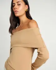 [Jag] Jag Women's Harlowe Off Shoulder Top In Coffee Brown Size 8 8 Brown
