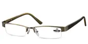 Rectangle Semi Rimless Metal Men's Glasses Brown Size +1.00 - Lenses Included - Private Health Rebate - Blue Light Block Available - SmartBuy Readers