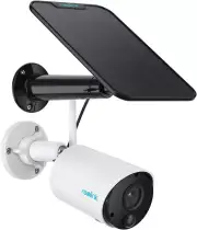Wireless Security 3MP Camera Outdoor Rechargeable Solar Battery Powered, Wire-Fr