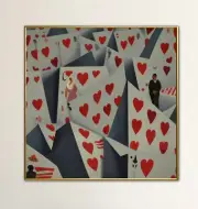 House of Cards, Giclee Print on Canvas Framed Modern Art