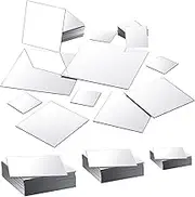 50PCS Mini Unbreakable Acrylic Mirror Self Adhesive Small Square Mirror Wall Mirror Tiles 1" 2" 3" Assorted Size Tiny Mirror Tiles for Crafts DIY Projects Home Wall Tables Kitchen Bathroom Decor