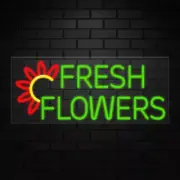 Fresh Flowers Sign for Business Displays | LED Flex Neon | 32"W x 13"H x 1"D