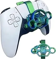 CHOWONE Mini Steering Wheel for PS5 Racing Game Controller Remote Control Accessory for PS5 Car Racing Simulator Steering Wheel Attachment (Bluish Green)