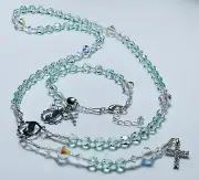 Swarovski Crystal Rosary beads And Matching Bracelet - Junior Set.