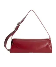 Jil Sander Cannolo Logo Embossed Small Tote Bag One size cedar red