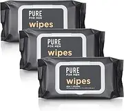 Pure for Men's Flushable Wipes | Eliminates Odor, 100% Biodegradable, Paraben & Alcohol Free | Vitamin E, Micellar & Aloe Vera | 48 Count (3 Pack)