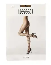 Wolford Leonie Women's Polka Dot Tights in Sahara/Black L139120 Size XS
