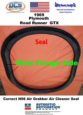 1969 Road Runner GTX N96 Air Grabber Air Cleaner Seal 2898458 NEW MoPar