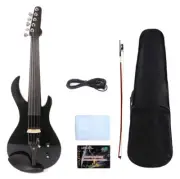 New Black Electric Violin 4/4 Solid wood 5 String Violin with Violin case bow