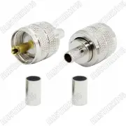 10x UHF PL-259 Male Plug Crimp Connector for RG59 LMR240 RG8X Cable Coax Cable