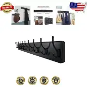 38 9/16" Extra Long Coat Rack with 10 Hooks - Stylish Wall Hanger for Entryways